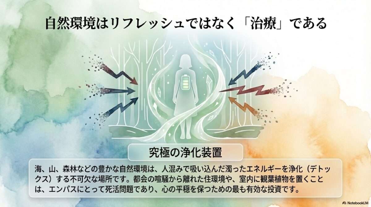 自然環境はリフレッシュではなく「治療」である