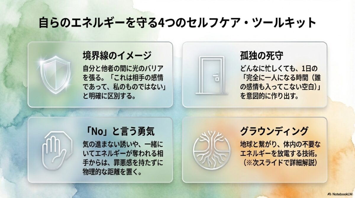 自らのエネルギーを守る4つのセルフケア・ツールキット
