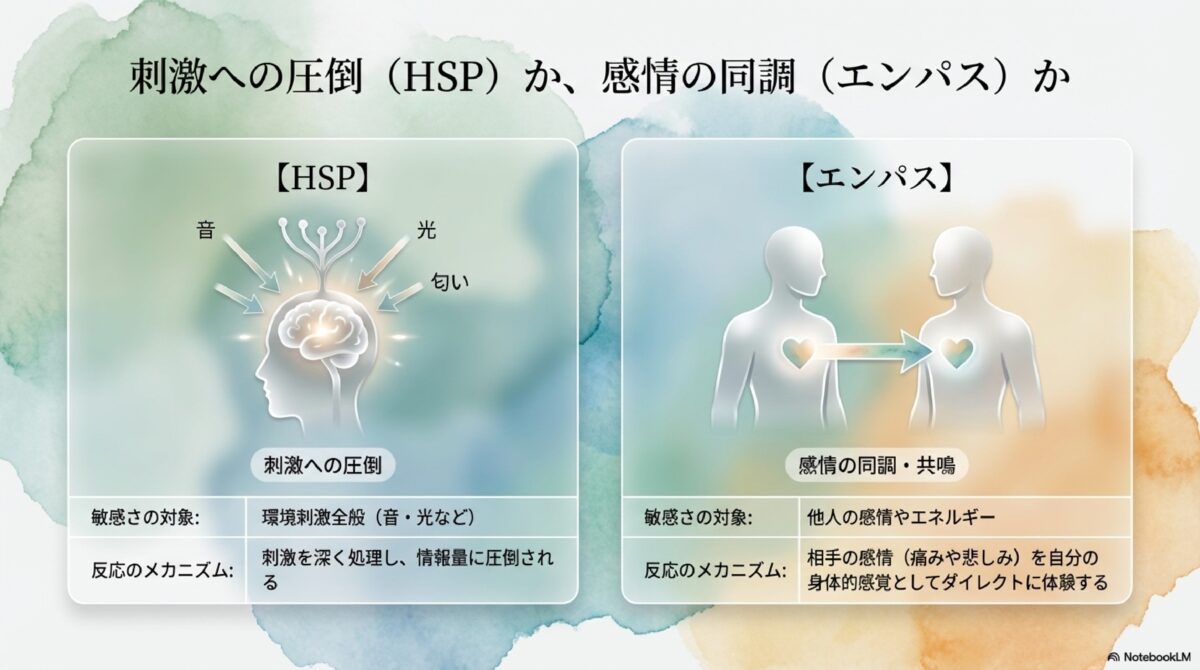 刺激への圧倒（HSP）か、感情の同調（エンパス）か