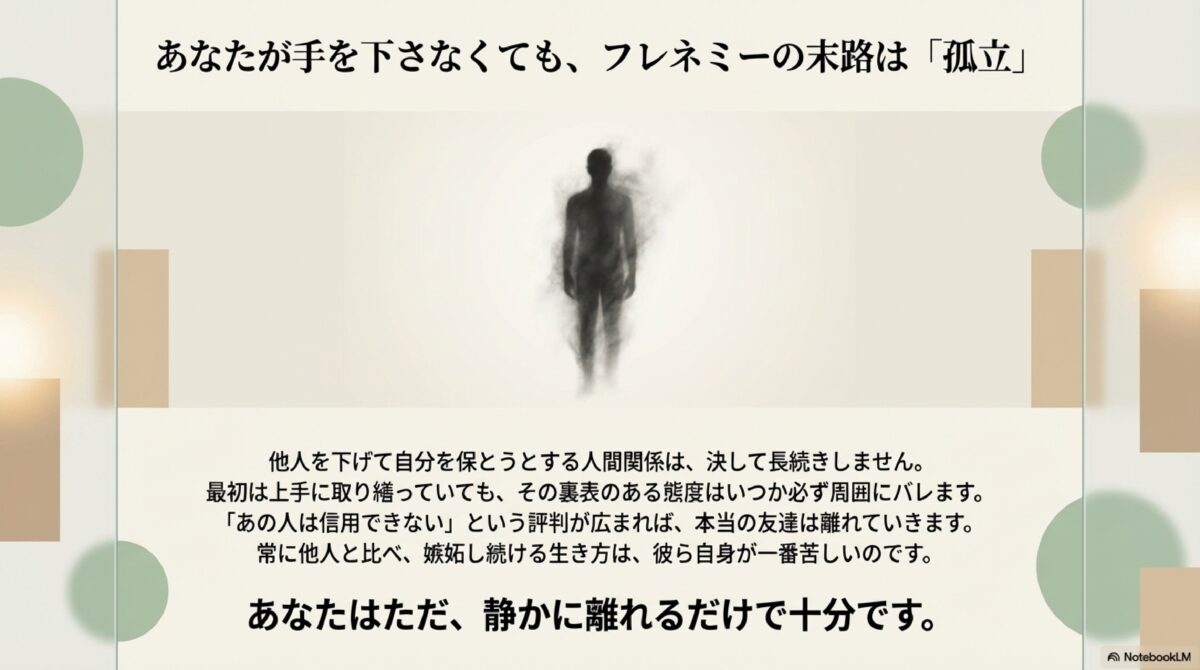 あなたが手を下さなくても、フレネミーの末路は「孤立」