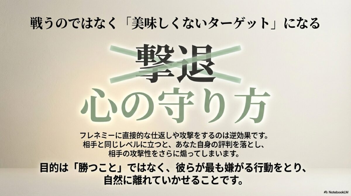 戦うのではなく「美味しくないターゲット」になる