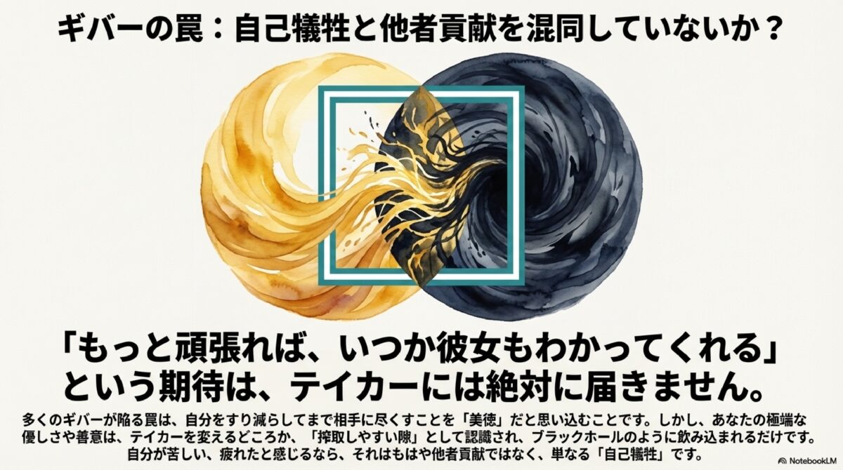 ギバーの罠：自己犠牲と他者貢献を混同していないか？