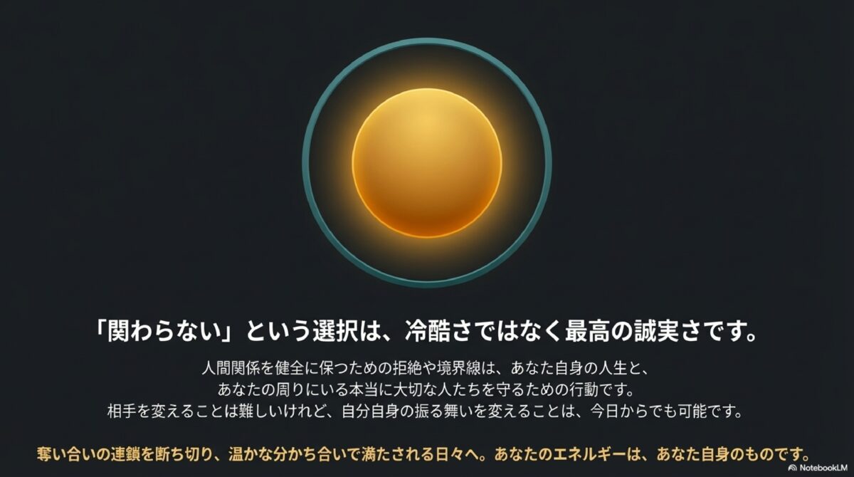 「関わらない」という選択は、冷酷さではなく最高の誠実さです。