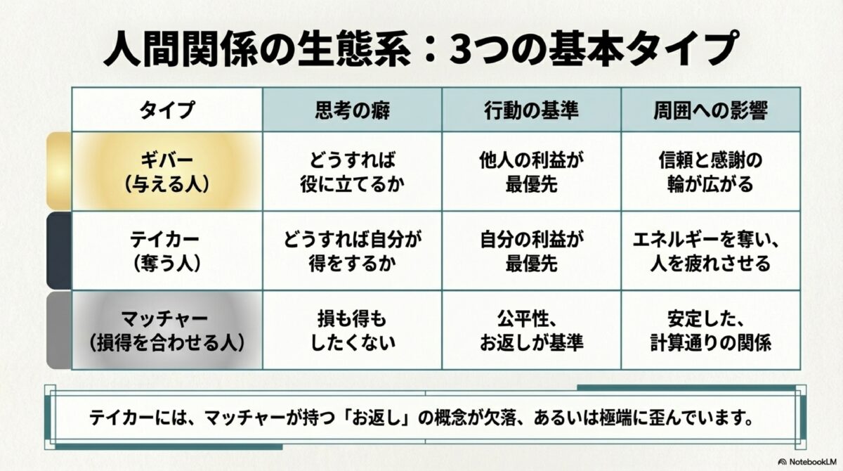 人間関係の生態系：3つの基本タイプ