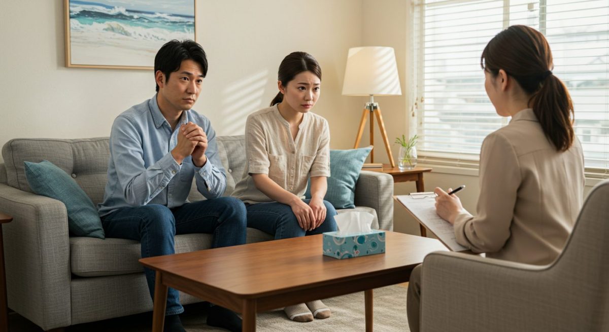 カウンセリングをうける夫婦