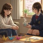 不登校の女性に優しい言葉をかける高校生のイメージ