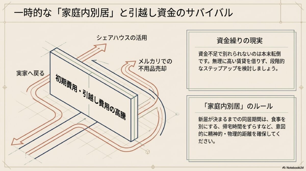 一般的な「家庭内別居」と引越し資金のサバイバル