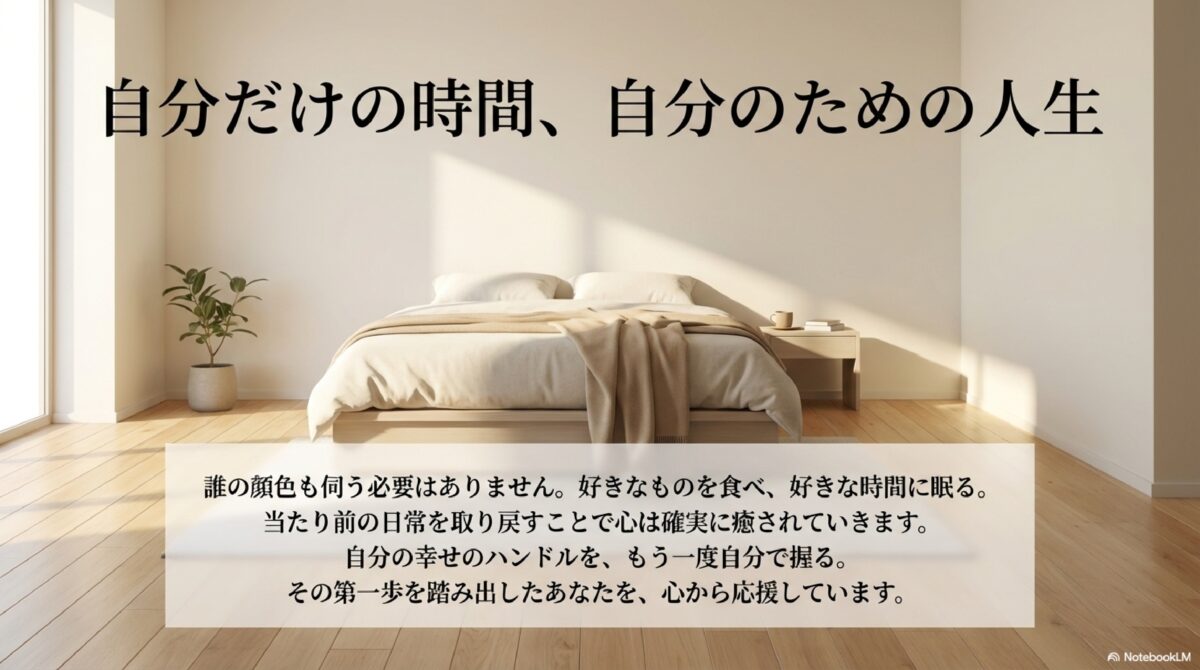 自分だけの時間、自分のための人生