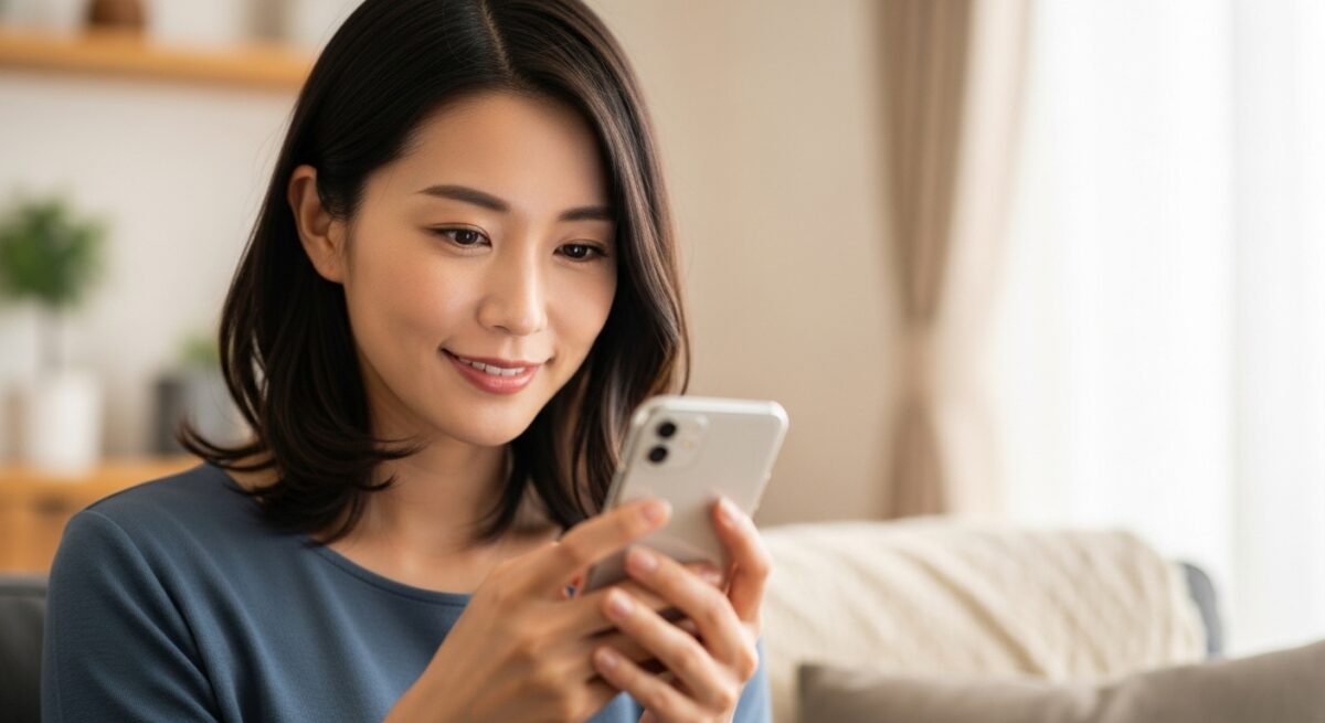 マッチングアプリで相手との距離感を意識してメッセージする様子